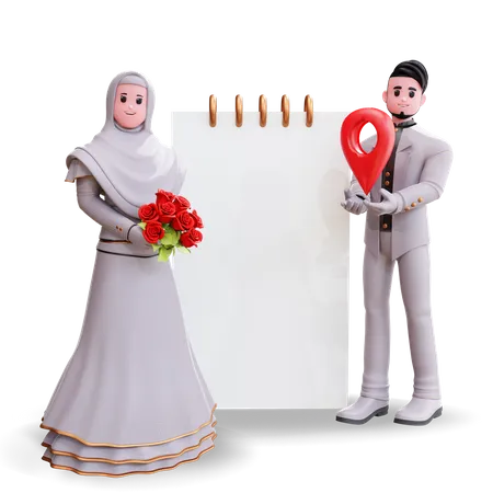 Destino de boda  3D Illustration