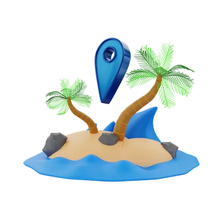 Destino de praia  3D Icon