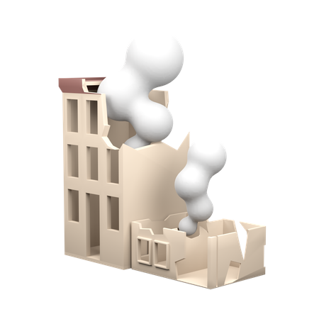 Destroyed Building  3D Icon