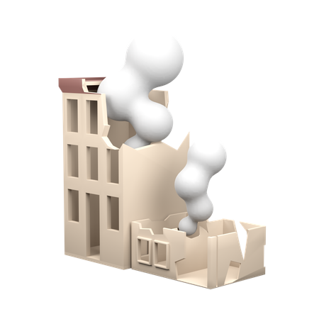 Destroyed Building  3D Icon