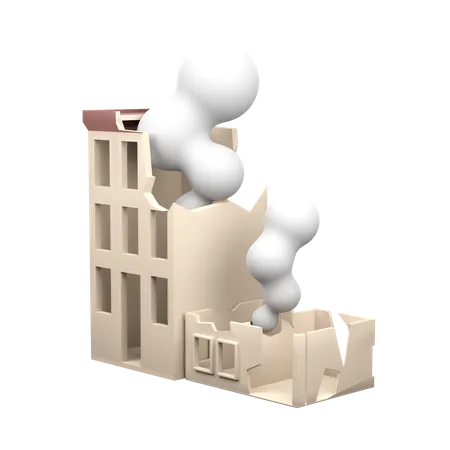 Destroyed Building  3D Icon