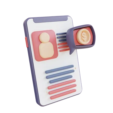 Paiement Dillustration 3 D Par Telephone Portable 3D Icon
