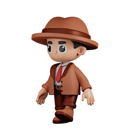 Detective andante  3D Illustration