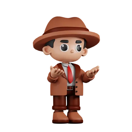 Detective enojado  3D Illustration