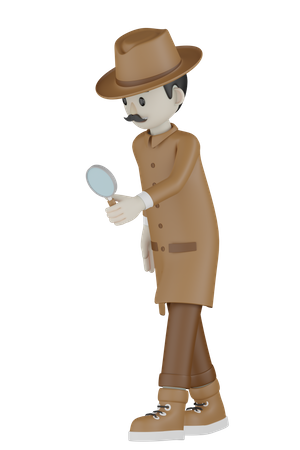 Detective Finding Evidence  3D Illustration