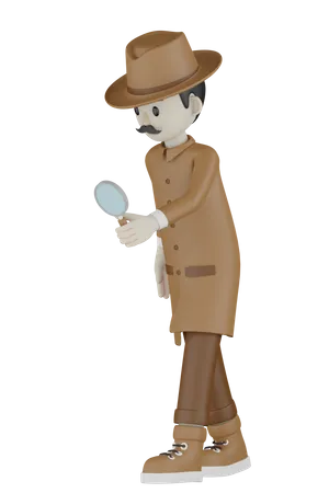 Detective Finding Evidence  3D Illustration