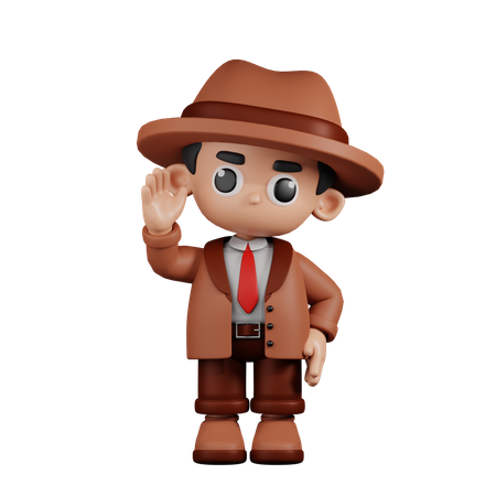 Detective Greeting  3D Illustration