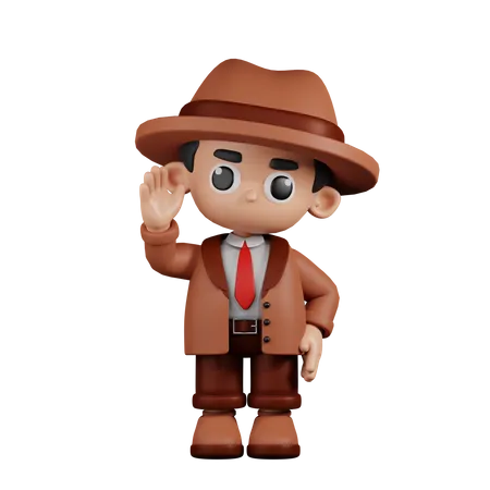 Detective Greeting  3D Illustration
