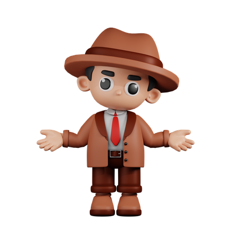 Detective has No Idea  3D Illustration