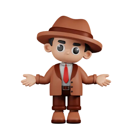 Detective has No Idea  3D Illustration
