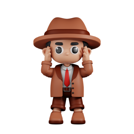 Detective mareado  3D Illustration