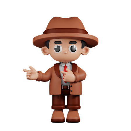 Detective Pointing Fingers In Direction  3D Illustration
