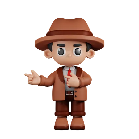 Detective Pointing Fingers In Direction  3D Illustration