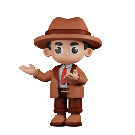 Detective Presenting  3D Illustration