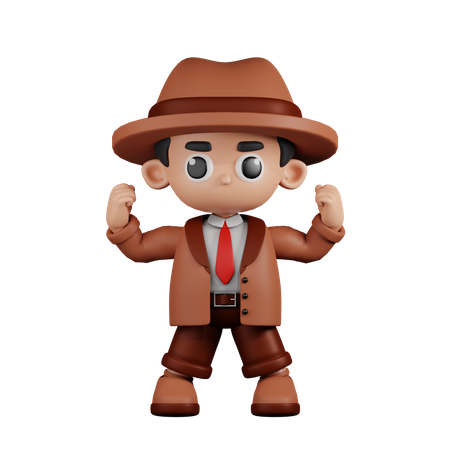 Detective luciendo fuerte  3D Illustration