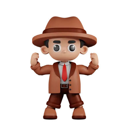 Detective luciendo fuerte  3D Illustration