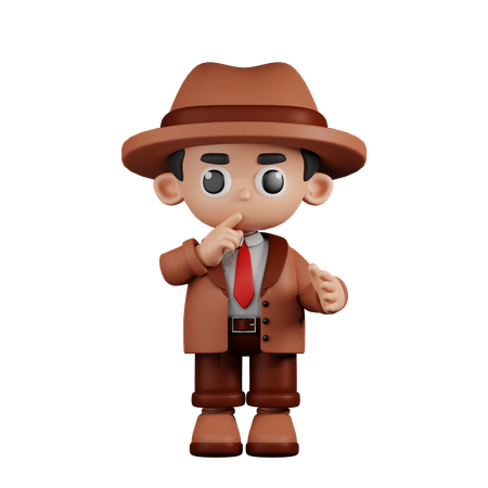 Detective Quiet  3D Illustration