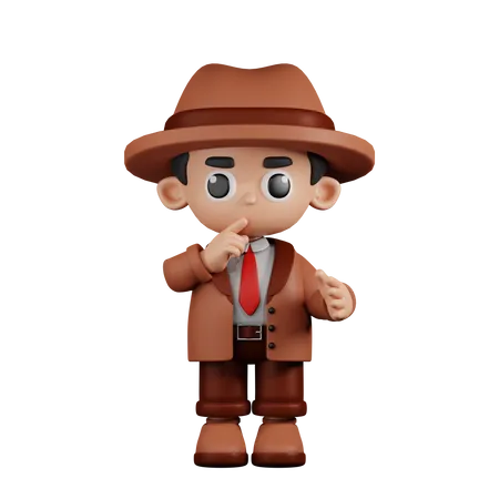 Detective Quiet  3D Illustration