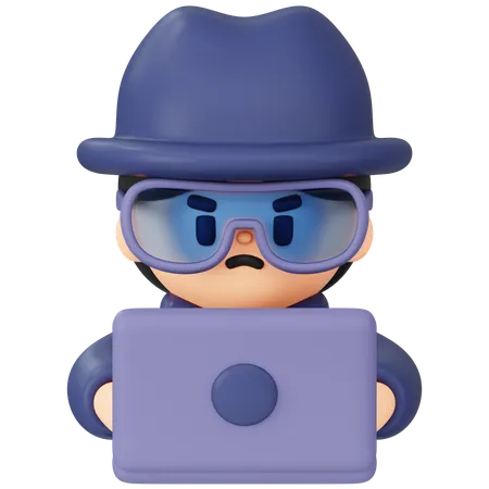 Detective tecnológico  3D Icon