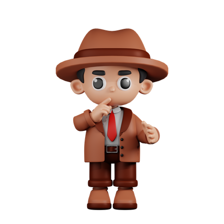 Detective tranquilo  3D Illustration