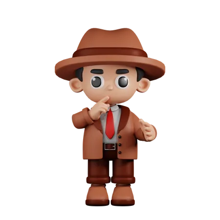 Detective tranquilo  3D Illustration