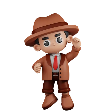 Detective With Congrats  3D Illustration