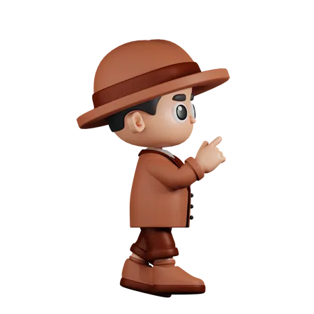 Detective With Touch  3D Illustration