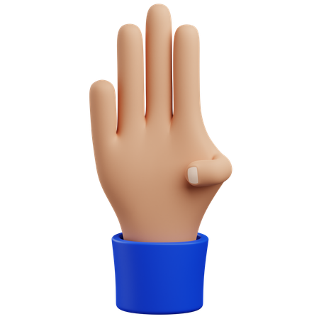 Detener el gesto de la mano  3D Icon