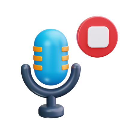 Detener el podcast  3D Icon