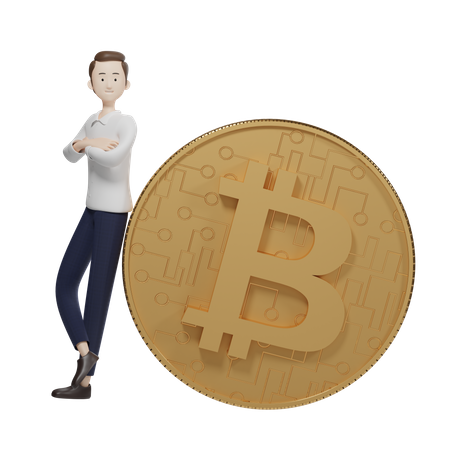 Détenteur de bitcoins  3D Illustration