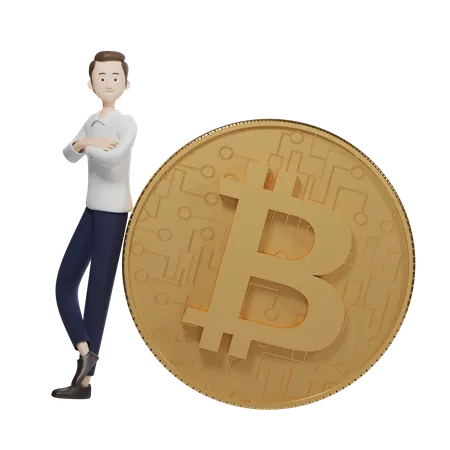 Détenteur de bitcoins  3D Illustration