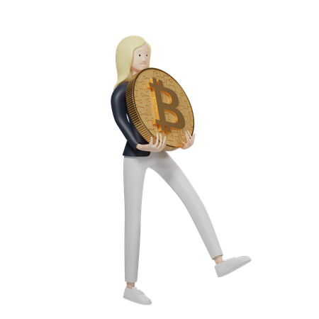 Détenteur de bitcoins  3D Illustration