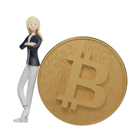 Détenteur de bitcoins  3D Illustration