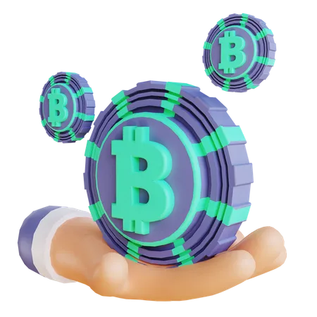 Détenteur de bitcoins  3D Illustration