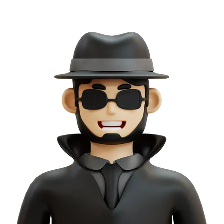 Personagem Detetive Masculino 3D Icon