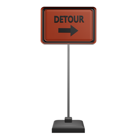 Detour Sign  3D Icon