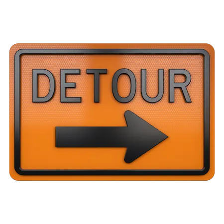 Detour Sign  3D Icon