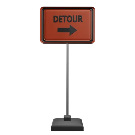 Detour Sign  3D Icon