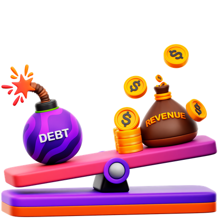 Saldo de ingresos de deuda  3D Icon