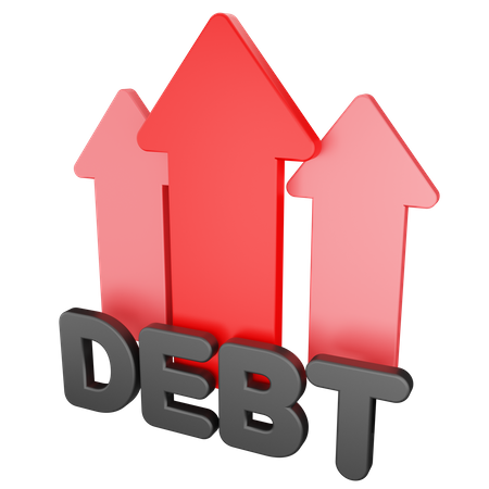 Recesión de deuda  3D Icon