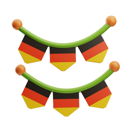 Deutschland Girlande Flagge  3D Icon