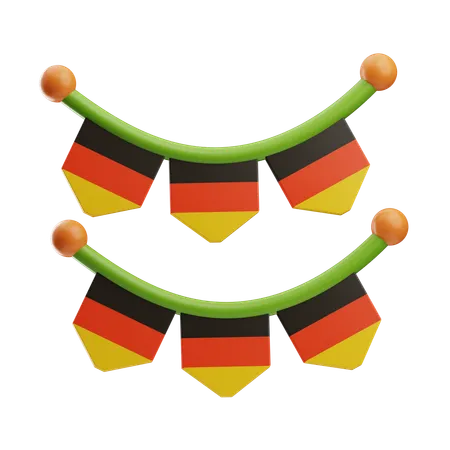 Deutschland Girlande Flagge  3D Icon