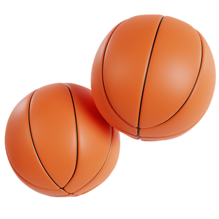 Deux ballons de basket orange  3D Icon