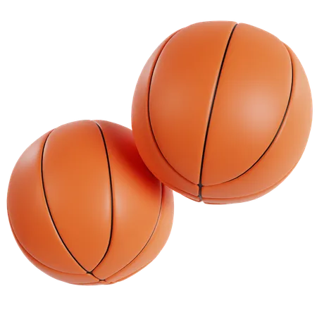 Deux ballons de basket orange  3D Icon