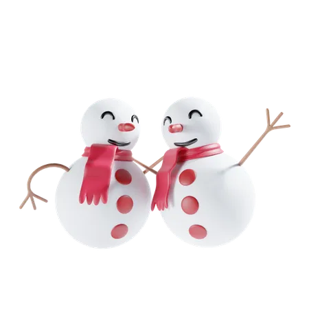 Deux bonhomme de neige  3D Icon