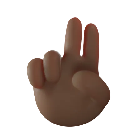 Deux doigts  3D Illustration