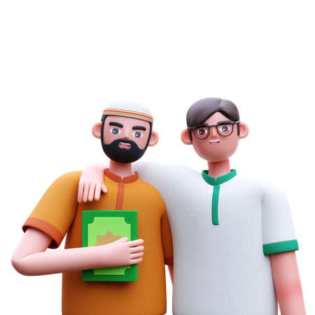 Deux hommes musulmans  3D Icon