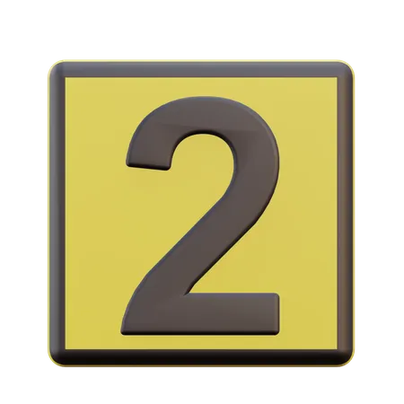 Deux Icone Numero 3 D 3D Icon