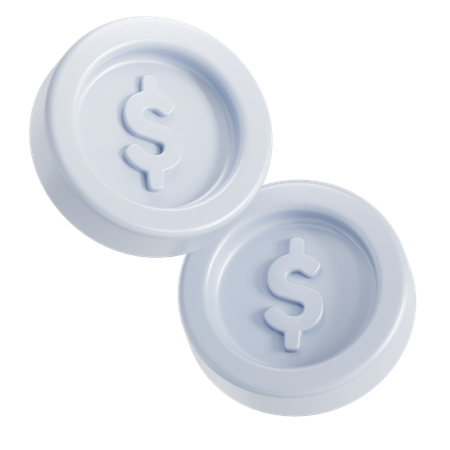 Deux pièces d'argent  3D Icon