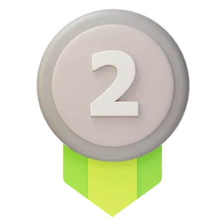 Deuxième médaille d'argent  3D Icon